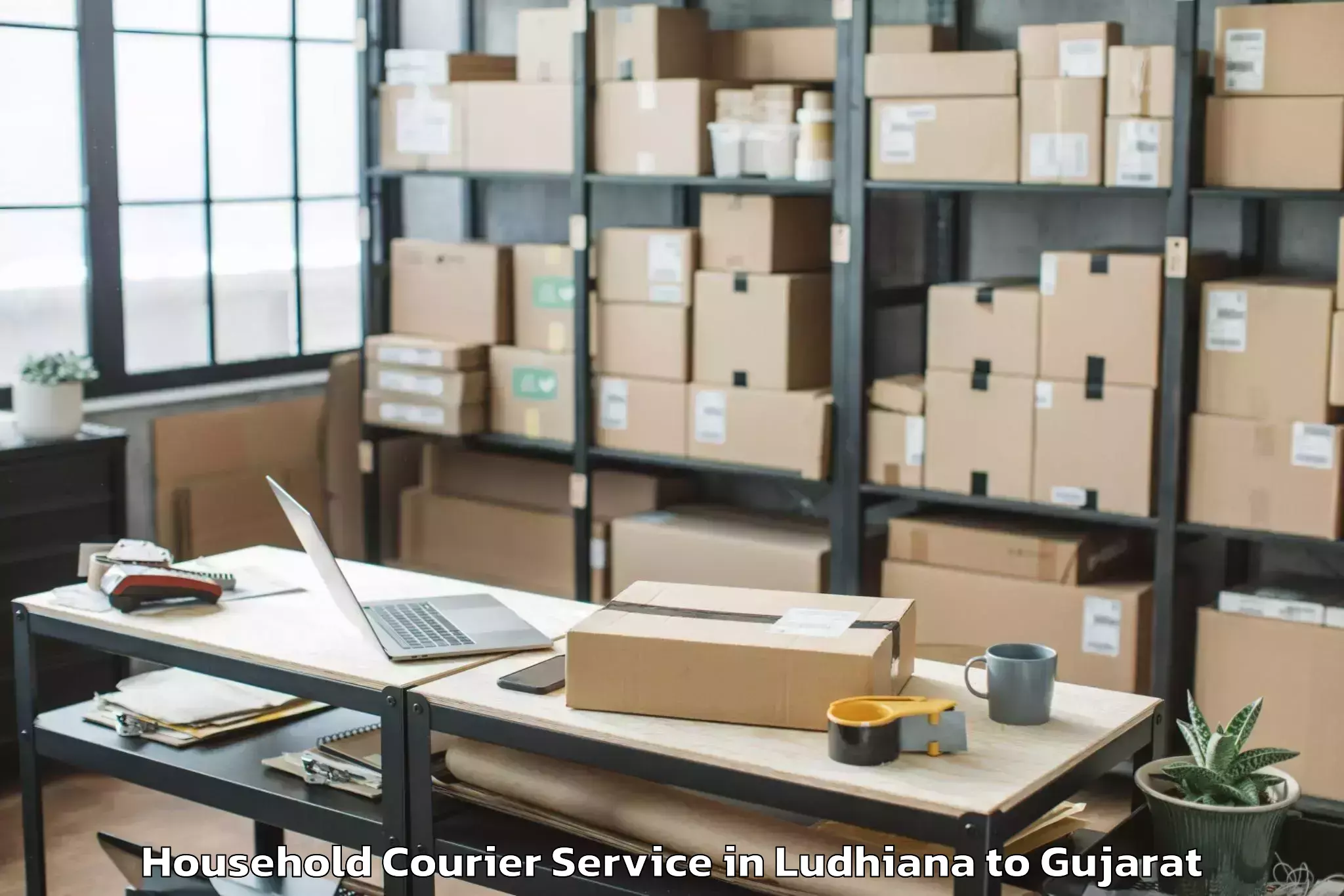 Professional Ludhiana to Dhrangadhra Household Courier